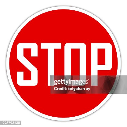 Red Traffic Sign Stickers High-Res Vector Graphic - Getty Images
