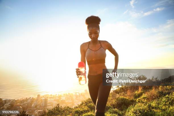 trail running. - will cape town run out of water stock pictures, royalty-free photos & images