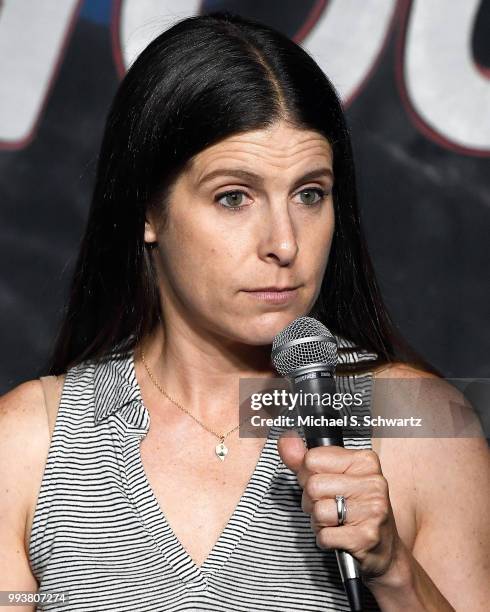 Comedian Nicole Blaine performs during her appearance at The Ice House Comedy Club on July 7, 2018 in Pasadena, California.