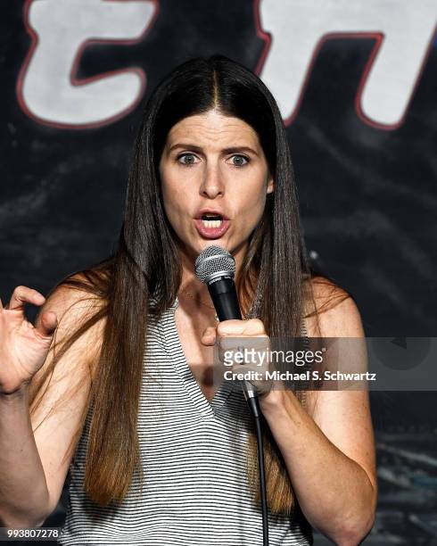 Comedian Nicole Blaine performs during her appearance at The Ice House Comedy Club on July 7, 2018 in Pasadena, California.