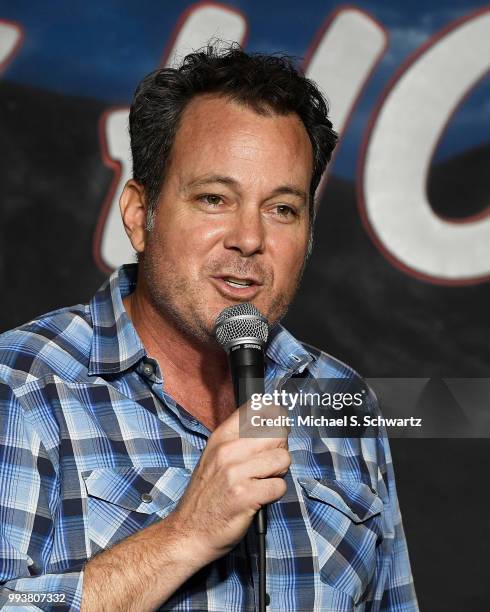 Comedian Dave Burleigh performs during his appearance at The Ice House Comedy Club on July 7, 2018 in Pasadena, California.