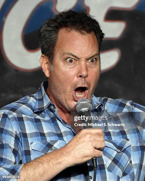 Comedian Dave Burleigh performs during his appearance at The Ice House Comedy Club on July 7, 2018 in Pasadena, California.