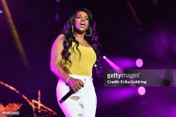 Remy Ma performs at the 2018 Essence Music Festival at the Mercedes-Benz Superdome on July 7, 2018 in New Orleans, Louisiana.