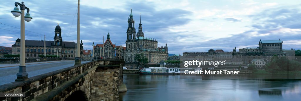Augustus Bridge and Dresden Cathedral (Hofkirche)