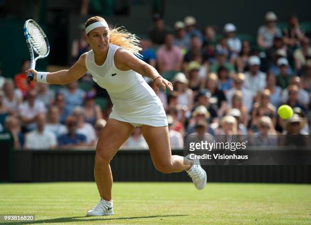 Dominika Cibulkova during her second round match against Johanna Konta on day four of the Wimbledon Lawn Tennis Championships at the All England Lawn...