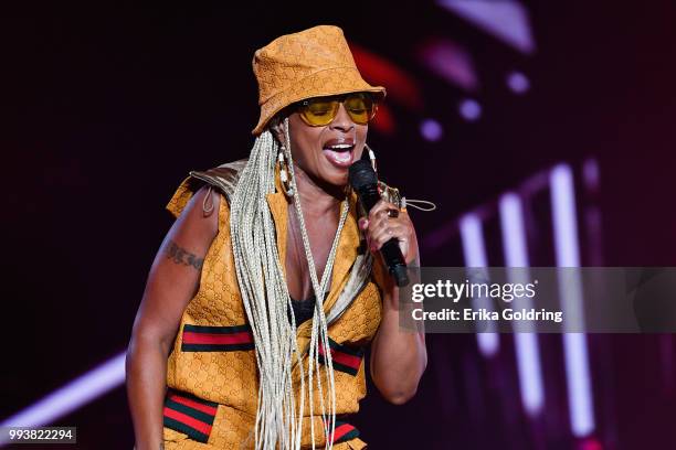 Mary J Blige performs at the 2018 Essence Music Festival at the Mercedes-Benz Superdome on July 7, 2018 in New Orleans, Louisiana.