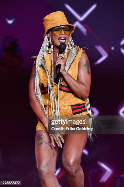 Mary J Blige performs at the 2018 Essence Music Festival at the Mercedes-Benz Superdome on July 7, 2018 in New Orleans, Louisiana.