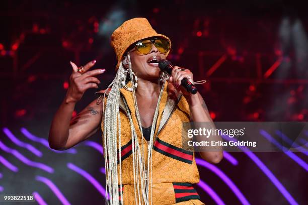 Mary J Blige performs at the 2018 Essence Music Festival at the Mercedes-Benz Superdome on July 7, 2018 in New Orleans, Louisiana.