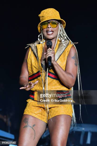 Mary J Blige performs at the 2018 Essence Music Festival at the Mercedes-Benz Superdome on July 7, 2018 in New Orleans, Louisiana.