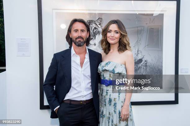 Jay Rutland and Actress Rose Byrne attend the Hamptons Magazine Cover Star Rose Byrne Celebration Presented By Lalique Along With Maddox Gallery at...