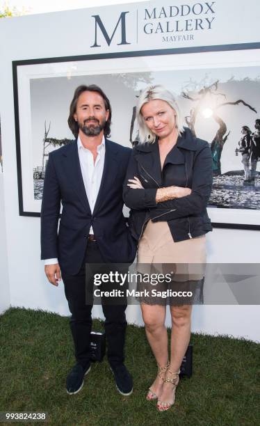 Jay Rutland and Anetta Nowosielska attend the Hamptons Magazine Cover Star Rose Byrne Celebration Presented By Lalique Along With Maddox Gallery at...