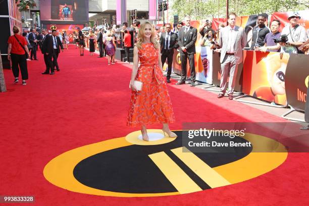 Holly Hunter attends the UK Premiere of "Incredibles 2" at THE BFI Southbank on July 8, 2018 in London, England.