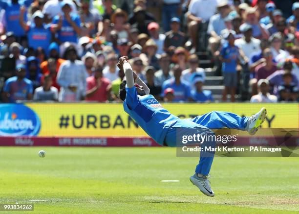 India's Yuzvendra Chahal drops a catch during the Second Vitality IT20 Series Match at the Brightside Ground, Bristol.