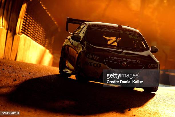 Craig Lowndes drives the Autobarn Lowndes Racing Holden Commodore ZB during race 18 of the Supercars Townsville 400 on July 8, 2018 in Townsville,...