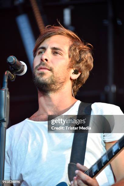 Max Giesinger performs during the Stadtwerke Party on July 7, 2018 in Potsdam, Germany.