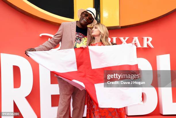 Samuel L. Jackson and Holly Hunter attend the 'Incredibles 2' UK Premiere at BFI Southbank on July 8, 2018 in London, England.