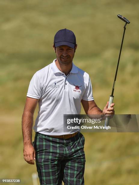 Donegal , Ireland - 8 July 2018; Jorge Campillo of Spain reacts after sinking a birdy putt on the 13th green during Day Four of the Dubai Duty Free...