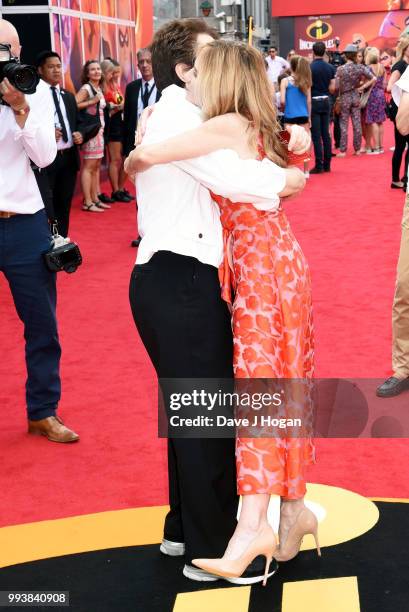 Billie Jean King and Holly Hunter attend the 'Incredibles 2' UK Premiere at BFI Southbank on July 8, 2018 in London, England.