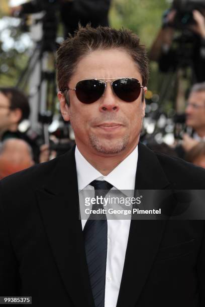 Actor and jury member Benicio Del Toro attends the Premiere of 'Wall Street: Money Never Sleeps' held at the Palais des Festivals during the 63rd...