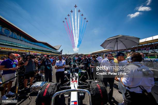 Lewis Hamilton of Mercedes and Great Britain during the Formula One Grand Prix of Great Britain at Silverstone on July 8, 2018 in Northampton,...