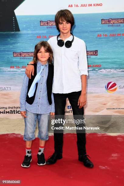 Aaron Kissiov attends the 'Hotel Transsilvanien 3' premiere at CineStar on July 8, 2018 in Berlin, Germany.