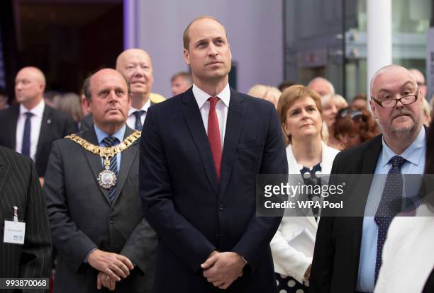 Prince William, Duke of Cambridge and Nicola Sturgeon attend a reception to mark 70 years of the NHS at the National Museum of Scotland on July 5,...