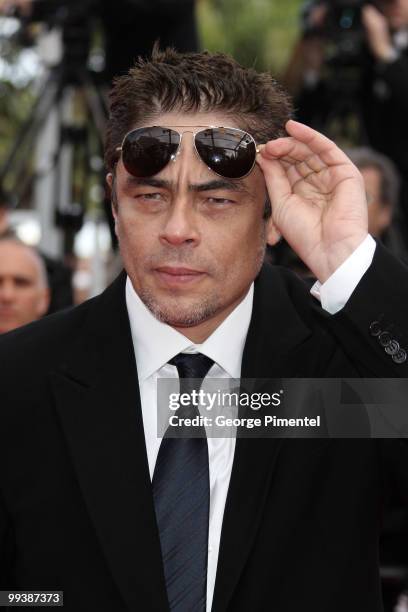 Actor and jury member Benicio Del Toro attends the Premiere of 'Wall Street: Money Never Sleeps' held at the Palais des Festivals during the 63rd...