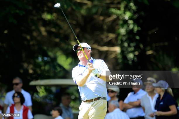 Greg Turner of New Zealand in action during Day Three of the Swiss Seniors Open at Golf Club Bad Ragaz on July 8, 2018 in Bad Ragaz, Switzerland.
