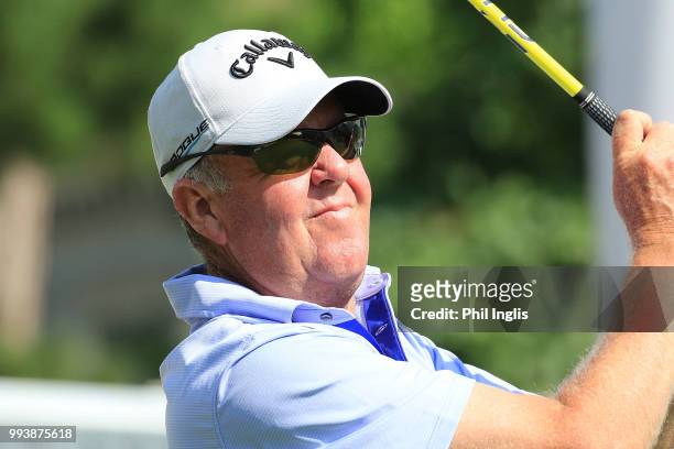 Greg Turner of New Zealand in action during Day Three of the Swiss Seniors Open at Golf Club Bad Ragaz on July 8, 2018 in Bad Ragaz, Switzerland.