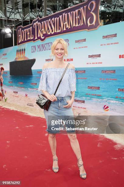 Franziska Knuppe attends the 'Hotel Transsilvanien 3' premiere at CineStar on July 8, 2018 in Berlin, Germany.