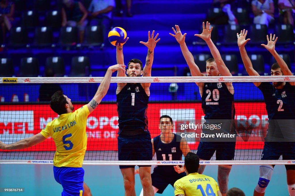 United States v Brazil - FIVB Volleyball Nations League - The Finals