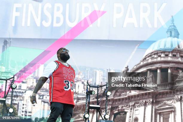 Rick Ross performs on the main stage on Day 3 of Wireless Festival 2018 at Finsbury Park on July 8, 2018 in London, England.