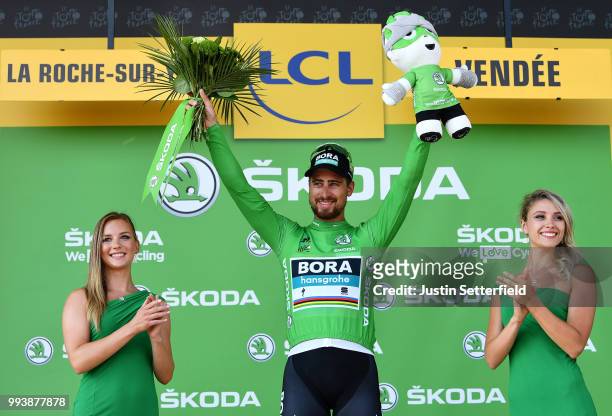 Podium / Peter Sagan of Slovakia and Team Bora Hansgrohe Green Sprint Jersey / Celebration / during the 105th Tour de France 2018, Stage 2 a 182,5km...