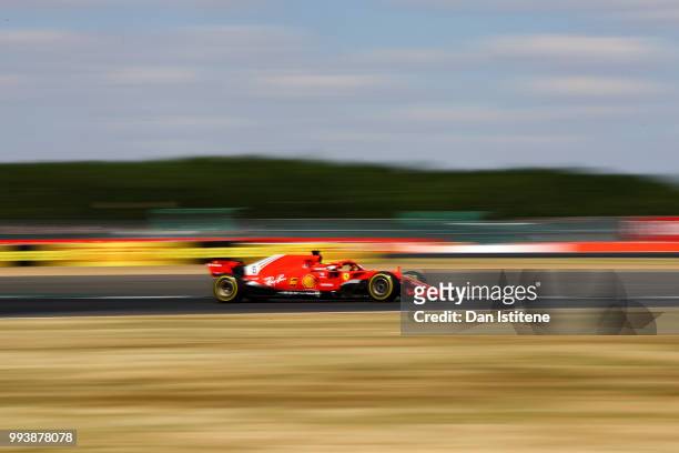 Sebastian Vettel of Germany driving the Scuderia Ferrari SF71H on track during the Formula One Grand Prix of Great Britain at Silverstone on July 8,...