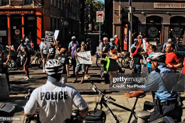 Protesters from refuse fascism rallied in front of the I.C.E. Offices at 2nd and Chestnut to call for its dismantle and an end to the Trump...