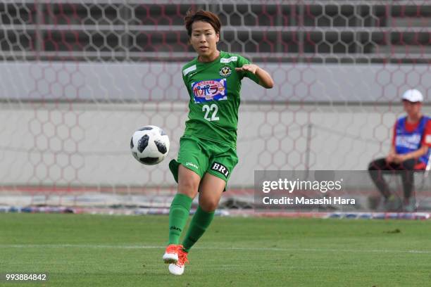 Azusa Iwashimizu of NTV Beleza in action during the Nadeshiko League Cup Group A match between Urawa Red Diamonds and NTV Beleza at Urawa Komaba...