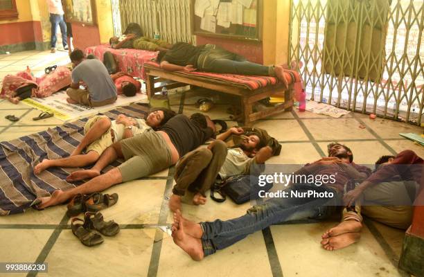 Jadavpur University Students hunger strike at the University campus on July 08,2018 in Kolkata city in India.