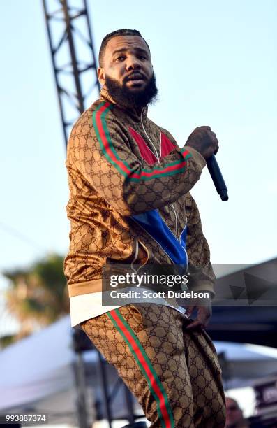 Rapper The Game performs onstage during the Summertime in the LBC music festival on July 7, 2018 in Long Beach, California.