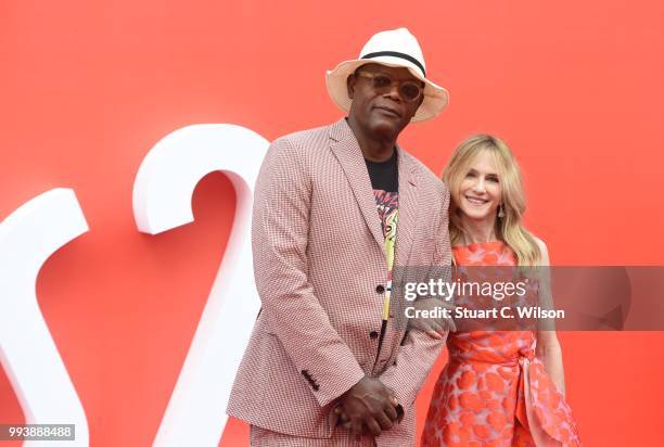 Samuel L Jackson and Holly Hunter attend the 'Incredibles 2' UK premiere at BFI Southbank on July 8, 2018 in London, England.