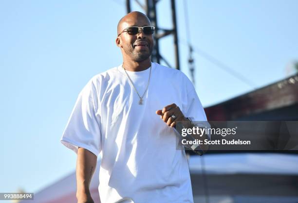 Rapper Warren G performs onstage during the Summertime in the LBC music festival on July 7, 2018 in Long Beach, California.