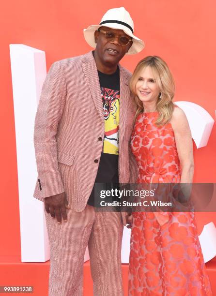 Samuel L Jackson and Holly Hunter attend the 'Incredibles 2' UK premiere at BFI Southbank on July 8, 2018 in London, England.