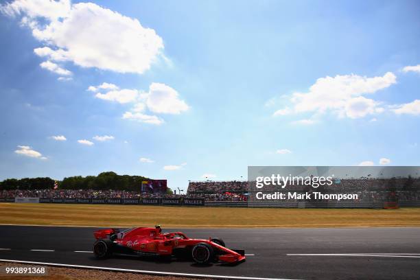 Kimi Raikkonen of Finland driving the Scuderia Ferrari SF71H on track during the Formula One Grand Prix of Great Britain at Silverstone on July 8,...