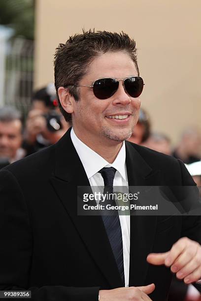 Actor and jury member Benicio Del Toro attends the Premiere of 'Wall Street: Money Never Sleeps' held at the Palais des Festivals during the 63rd...