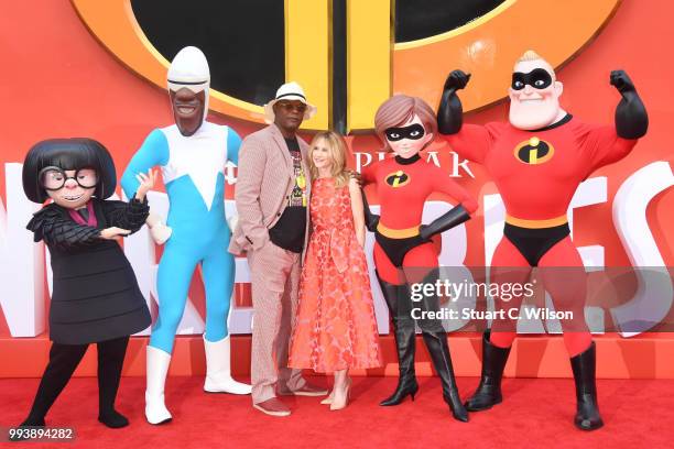 Holly Hunter and Samuel L Jackson attend the 'Incredibles 2' UK premiere at BFI Southbank on July 8, 2018 in London, England.