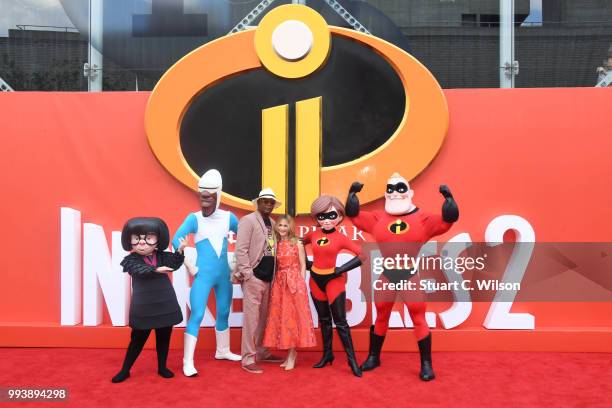 Holly Hunter and Samuel L Jackson attend the 'Incredibles 2' UK premiere at BFI Southbank on July 8, 2018 in London, England.