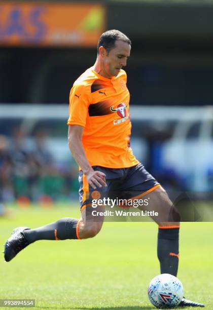 John O'Shea of Reading FC in action during a pre-season friendly match between AFC Wimbeldon and Reading at The Cherry Red Records Stadium on July 7,...