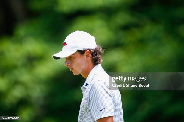 Luis Garza walks on the green during the Division I Men's Golf Individual Stroke Play Championship held at the Karsten Creek Golf Club on May 28,...