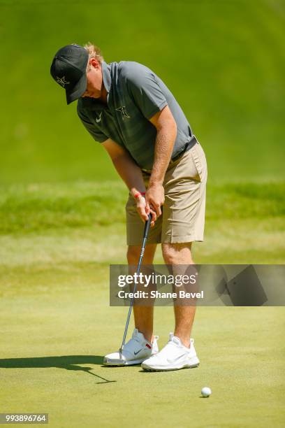 John Augenstein of Vanderbilt putts during the Division I Men's Golf Individual Stroke Play Championship held at the Karsten Creek Golf Club on May...