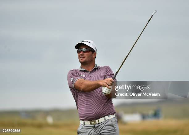 Donegal , Ireland - 8 July 2018; Ryan Fox of New Zealand play a shot on the 17th hole during Day Four of the Dubai Duty Free Irish Open Golf...