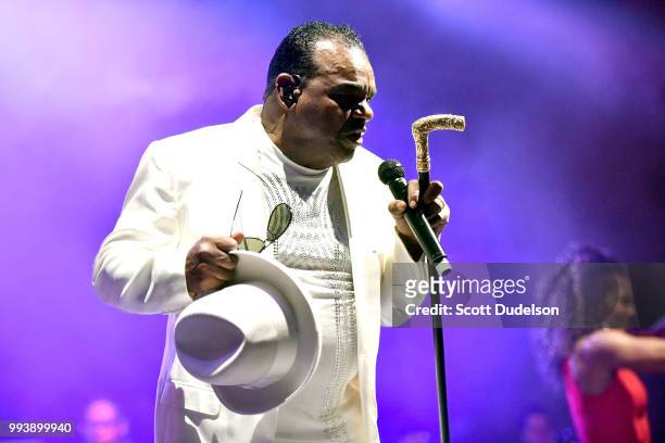 Rock and Roll Hall of Fame member Ronald Isley of The Isley Brothers performs onstage during the Summertime in the LBC music festival on July 7, 2018...